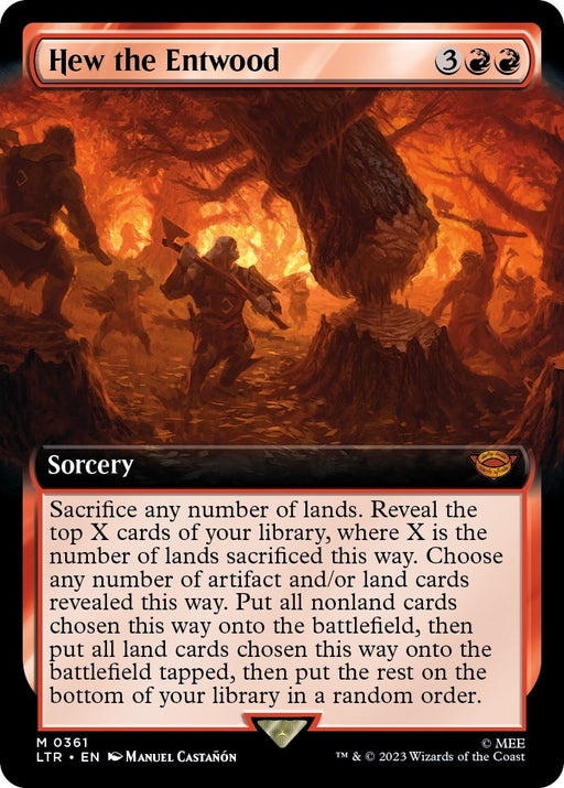 Image for Hew the Entwood (Extended Art) (361) [Universes Beyond: The Lord of the Rings: Tales of Middle-earth] - Magic: The Gathering