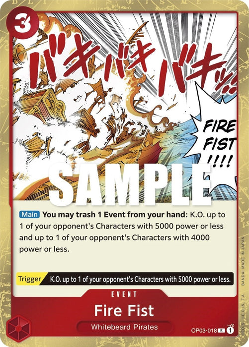 Image for Fire Fist (OP03-018) (Foil) [Pillars of Strength] - One Piece Card Game