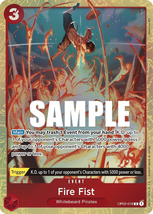 Fire Fist (Alternate Art) (OP03-018) (Foil) [Pillars of Strength]