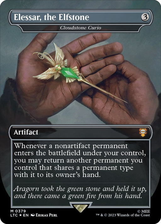 Image for Elessar, the Elfstone - Cloudstone Curio (Surge Foil) (379) (Foil) [The Lord of the Rings: Tales of Middle-earth] - Magic: The Gathering