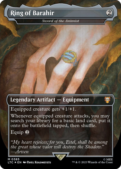 Image for Ring of Barahir - Sword of the Animist (Surge Foil) (385) (Foil) [The Lord of the Rings: Tales of Middle-earth] - Magic: The Gathering