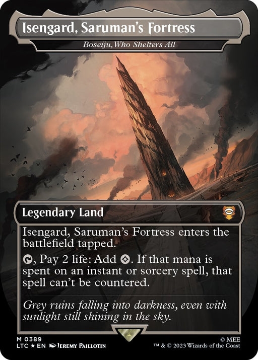 Image for Isengard, Saruman's Fortress - Boseiju, Who Shelters All (Surge Foil) (389) (Foil) [The Lord of the Rings: Tales of Middle-earth] - Magic: The Gathering