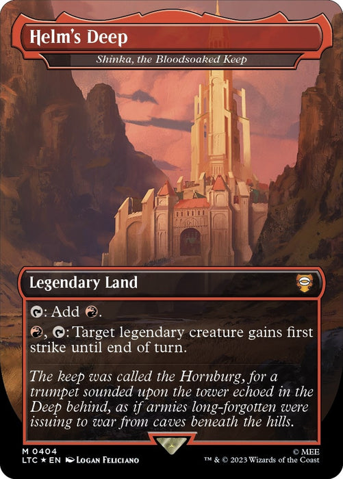 Image for Helm's Deep - Shinka, the Bloodsoaked Keep (Surge Foil) (404) (Foil) [The Lord of the Rings: Tales of Middle-earth] - Magic: The Gathering