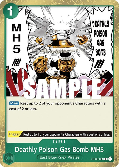 Image for Deathly Poison Gas Bomb MH5 (OP03-038) (Foil) [Pillars of Strength] - One Piece Card Game