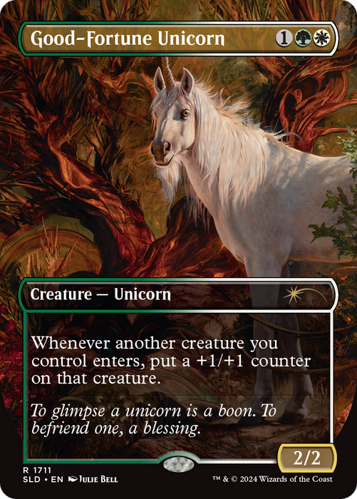 Good-Fortune Unicorn (Borderless) [SLD-1711] Foil - Secret Lair Drop