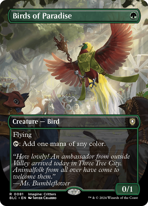 Birds of Paradise (Borderless) [BLC-081] - Bloomburrow Commander