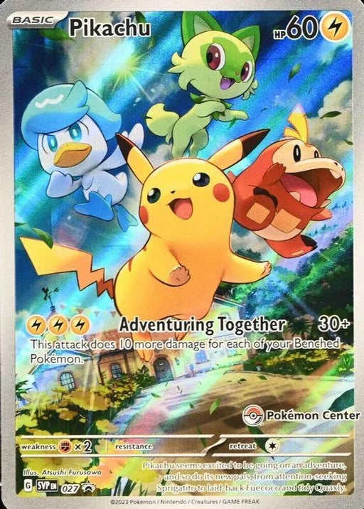 Image for Pikachu - 027 (Pokemon Center Exclusive) (027) (Holofoil) [SV: Scarlet & Violet Promo Cards] - Pokemon