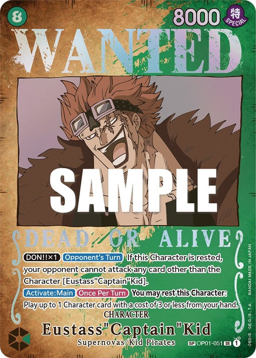 Image for Eustass"Captain"Kid (Wanted Poster) (OP01-051) (Foil) [Pillars of Strength] - One Piece Card Game