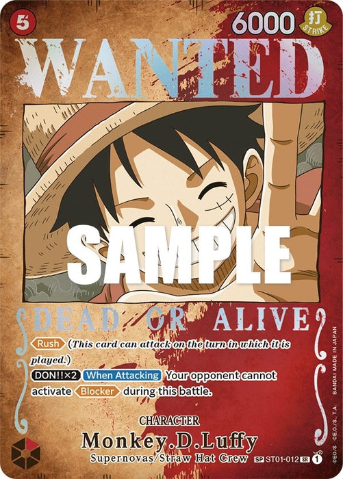 Image for Monkey.D.Luffy (Wanted Poster) (ST01-012) (Foil) [Pillars of Strength] - One Piece Card Game