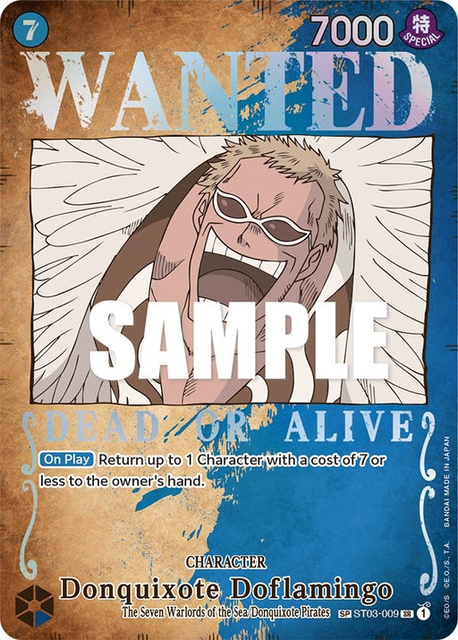 Image for Donquixote Doflamingo (Wanted Poster) (ST03-009) (Foil) [Pillars of Strength] - One Piece Card Game