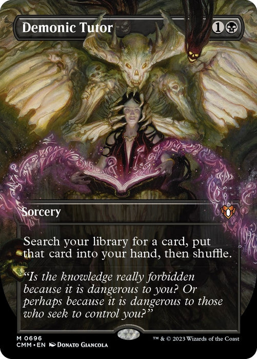 Image for Demonic Tutor (Borderless) (696) (Foil) [Commander Masters] - Magic: The Gathering