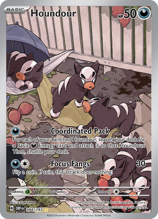 Image for Houndour (204/197) (Holofoil) [SV03: Obsidian Flames] - Pokemon