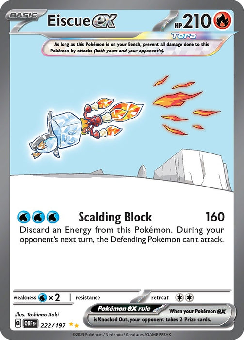 Image for Eiscue ex (222/197) (Holofoil) [SV03: Obsidian Flames] - Pokemon