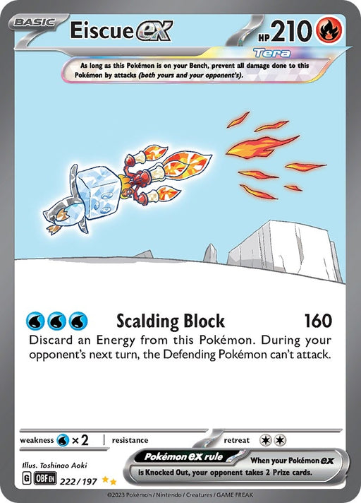 Image for Eiscue ex (222/197) (Holofoil) [SV03: Obsidian Flames] - Pokemon