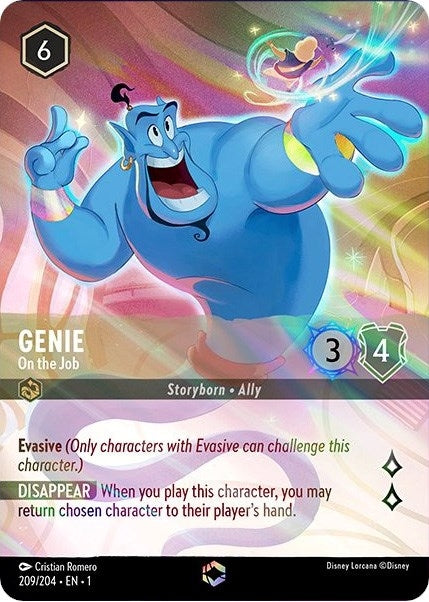 Image for Genie - On the Job (Enchanted) (209/204) (Holofoil) [The First Chapter] - Disney Lorcana