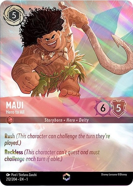 Image for Maui - Hero to All (Enchanted) (212/204) (Holofoil) [The First Chapter] - Disney Lorcana