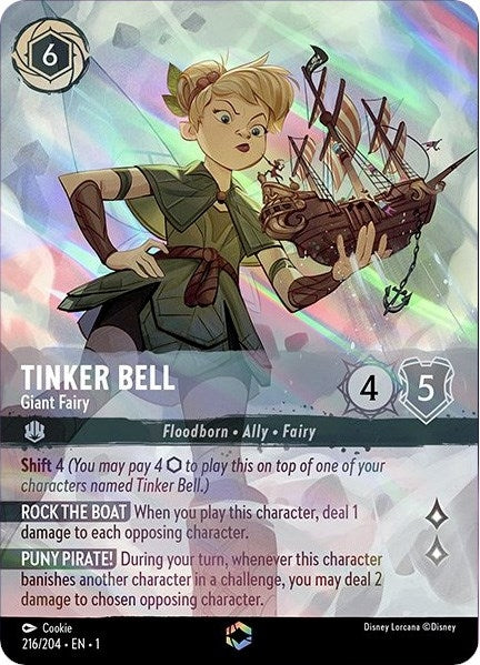 Image for Tinker Bell - Giant Fairy (Enchanted) (216/204) (Holofoil) [The First Chapter] - Disney Lorcana