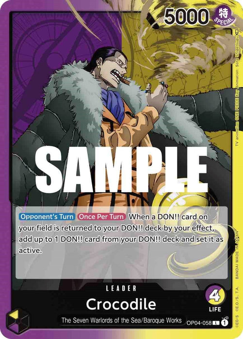 Image for Crocodile (058) (OP04-058) [Kingdoms of Intrigue] - One Piece Card Game