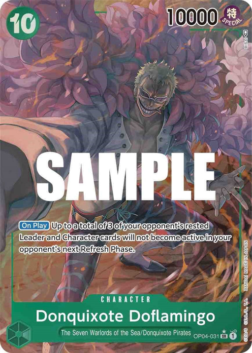 Image for Donquixote Doflamingo (031) (Alternate Art) (OP04-031) (Foil) [Kingdoms of Intrigue] - One Piece Card Game