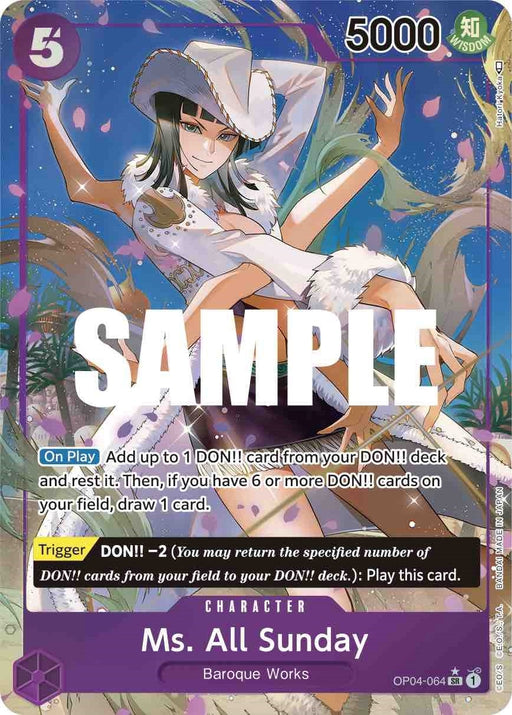 Image for Ms. All Sunday (Alternate Art) (OP04-064) (Foil) [Kingdoms of Intrigue] - One Piece Card Game