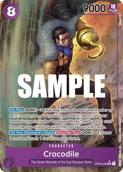 Crocodile (060) (Alternate Art) (OP04-060) (Foil) [Kingdoms of Intrigue]