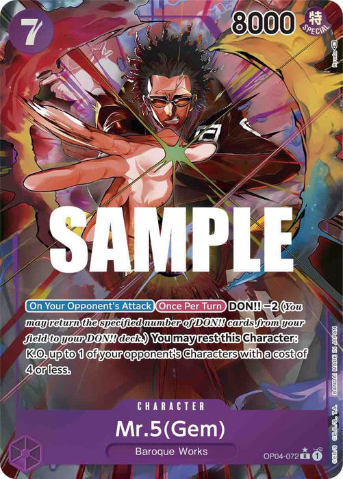 Image for Mr.5 (Gem) (Alternate Art) (OP04-072) (Foil) [Kingdoms of Intrigue] - One Piece Card Game
