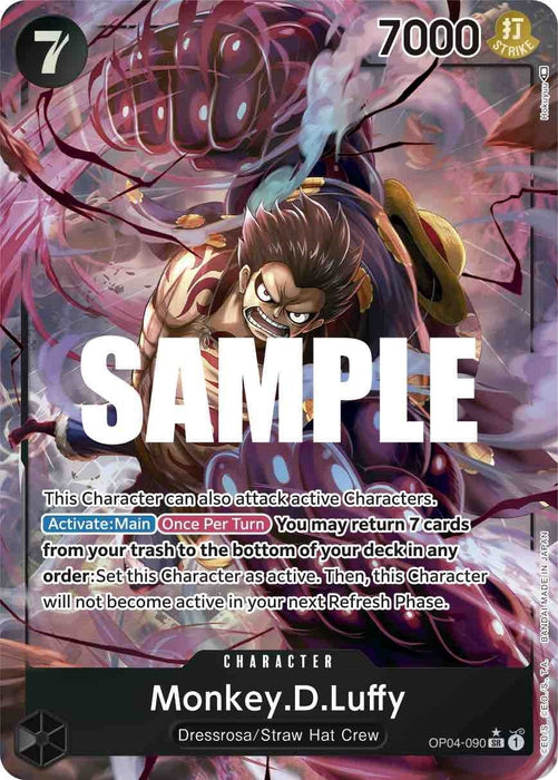 Monkey.D.Luffy (090) (Alternate Art) (OP04-090) (Foil) [Kingdoms of Intrigue]