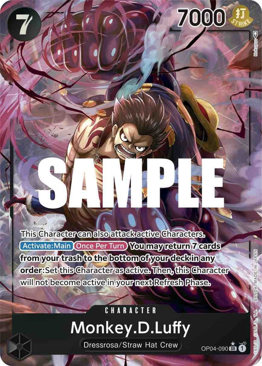 Image for Monkey.D.Luffy (090) (Alternate Art) (OP04-090) (Foil) [Kingdoms of Intrigue] - One Piece Card Game