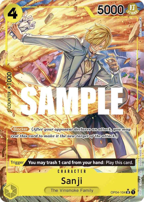 Image for Sanji (104) (Alternate Art) (OP04-104) (Foil) [Kingdoms of Intrigue] - One Piece Card Game