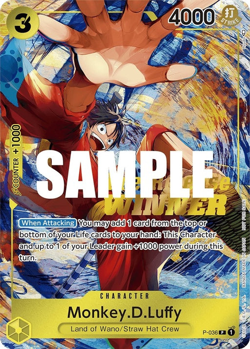 Image for Monkey.D.Luffy (Pre-Release Tournament) (Winner) (P-036) (Foil) [One Piece Promotion Cards] - One Piece Card Game