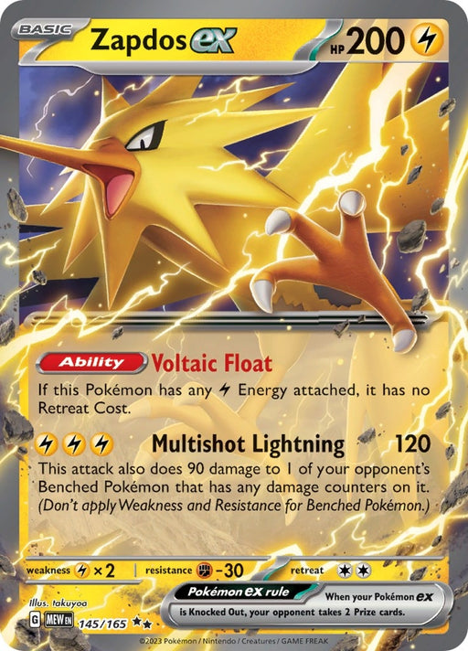 Image for Zapdos ex (145/165) (Holofoil) [SV: Scarlet & Violet 151] - Pokemon