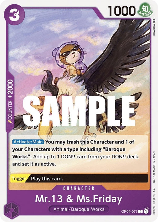 Image for Mr.13 & Ms.Friday (OP04-073) [Kingdoms of Intrigue] - One Piece Card Game