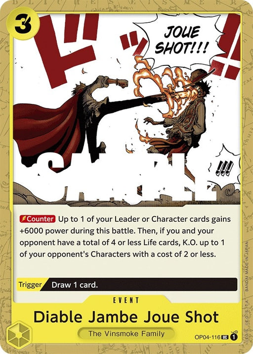 Image for Diable Jambe Joue Shot (OP04-116) [Kingdoms of Intrigue] - One Piece Card Game