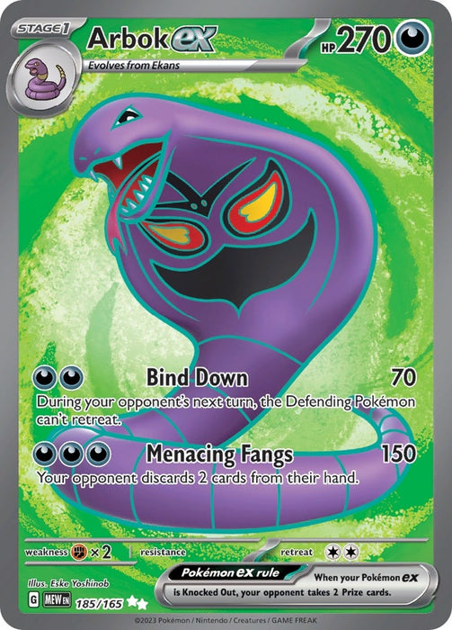 Image for Arbok ex (185/165) (Holofoil) [SV: Scarlet & Violet 151] - Pokemon