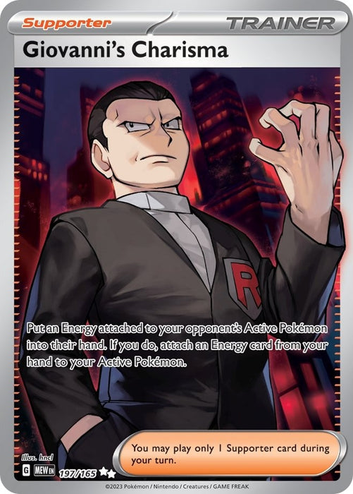 Image for Giovanni's Charisma (197/165) (Holofoil) [SV: Scarlet & Violet 151] - Pokemon