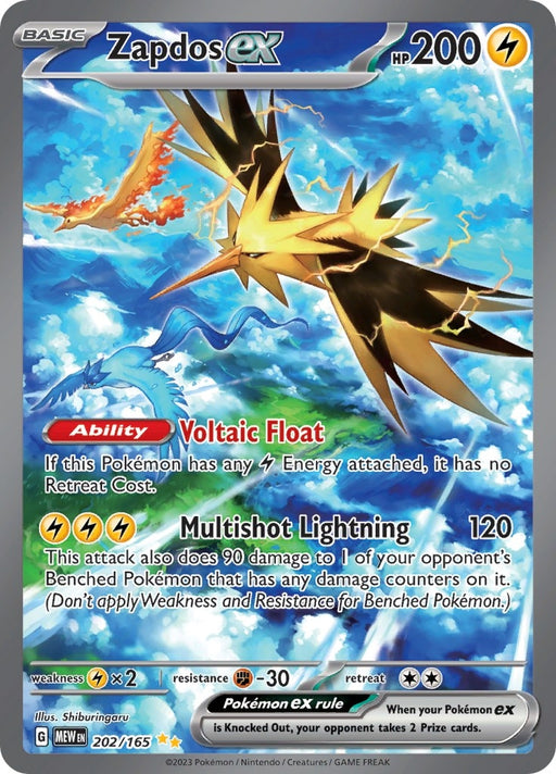 Image for Zapdos ex (202/165) (Holofoil) [SV: Scarlet & Violet 151] - Pokemon