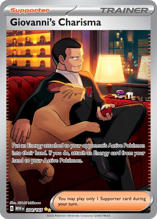 Image for Giovanni's Charisma (204/165) (Holofoil) [SV: Scarlet & Violet 151] - Pokemon