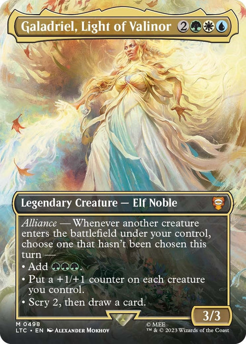 Image for Galadriel, Light of Valinor (Borderless) (498) (Foil) [Commander: The Lord of the Rings: Tales of Middle-earth] - Magic: The Gathering