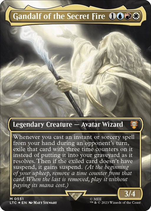 Image for Gandalf of the Secret Fire (Borderless) (Surge Foil) (551) (Foil) [The Lord of the Rings: Tales of Middle-earth] - Magic: The Gathering