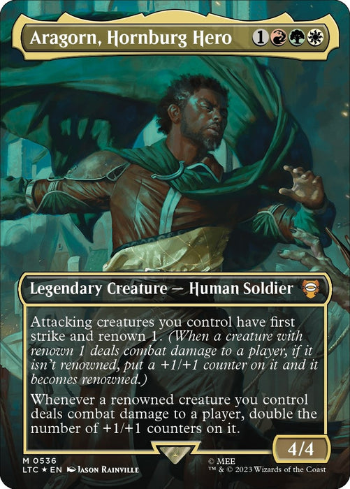 Image for Aragorn, Hornburg Hero (Borderless) (Surge Foil) (536) (Foil) [The Lord of the Rings: Tales of Middle-earth] - Magic: The Gathering