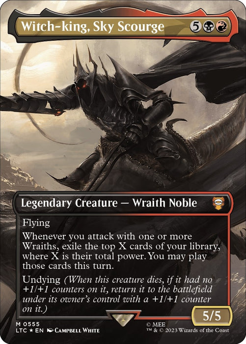 Image for Witch-king, Sky Scourge (Borderless) (Surge Foil) (555) (Foil) [The Lord of the Rings: Tales of Middle-earth] - Magic: The Gathering