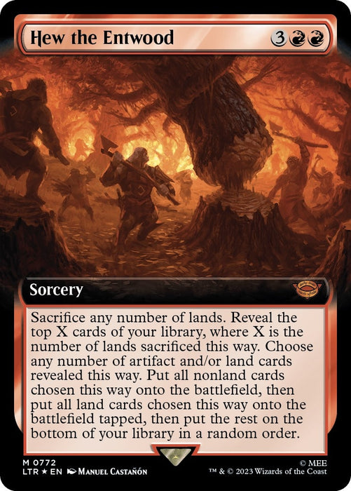 Image for Hew the Entwood (Extended Art) (Surge Foil) (772) (Foil) [Universes Beyond: The Lord of the Rings: Tales of Middle-earth] - Magic: The Gathering