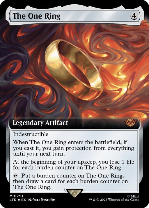 Image for The One Ring (Extended Art) (Surge Foil) (791) (Foil) [Universes Beyond: The Lord of the Rings: Tales of Middle-earth] - Magic: The Gathering
