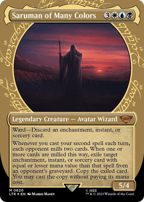 Image for Saruman of Many Colors (Showcase) (Surge Foil) (820) (Foil) [Universes Beyond: The Lord of the Rings: Tales of Middle-earth] - Magic: The Gathering