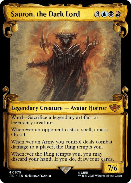 Image for Sauron, the Dark Lord (Showcase Scrolls) (675) (Foil) [Universes Beyond: The Lord of the Rings: Tales of Middle-earth] - Magic: The Gathering