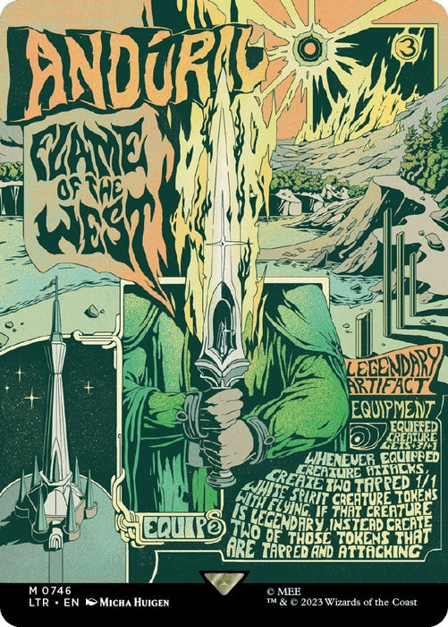 Image for Anduril, Flame of the West (Borderless Poster) (746) (Foil) [Universes Beyond: The Lord of the Rings: Tales of Middle-earth] - Magic: The Gathering