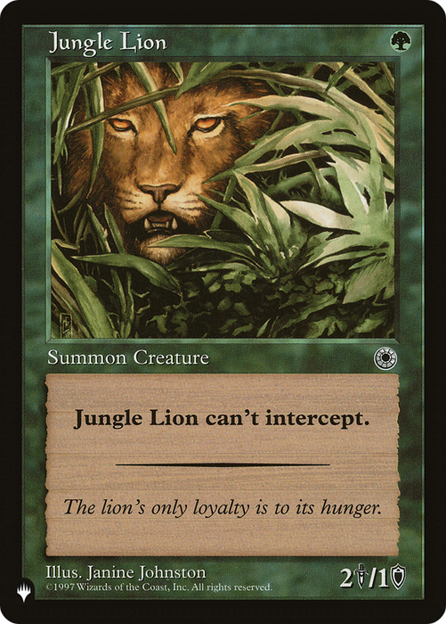 Jungle Lion [PLST-POR-171] - The List