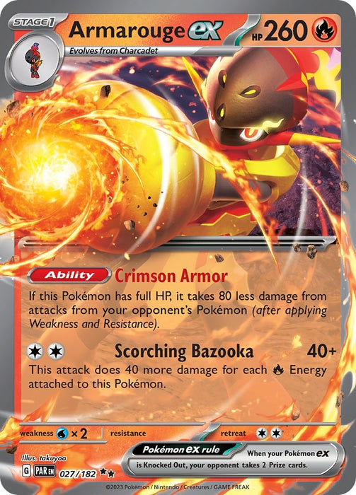 Image for Armarouge ex (027/182) (Holofoil) [SV04: Paradox Rift] - Pokemon
