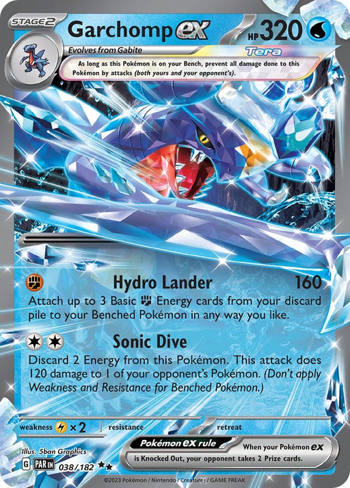 Image for Garchomp ex (038/182) (Holofoil) [SV04: Paradox Rift] - Pokemon
