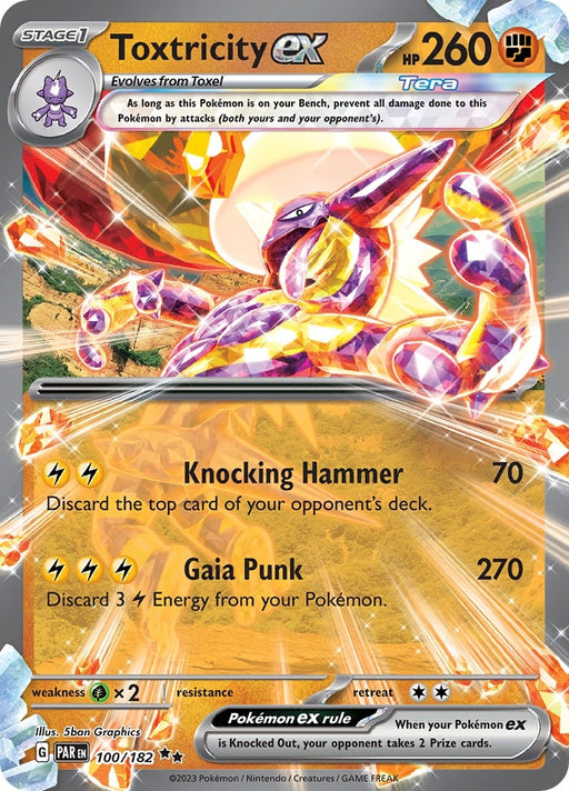 Image for Toxtricity ex (100/182) (Holofoil) [SV04: Paradox Rift] - Pokemon